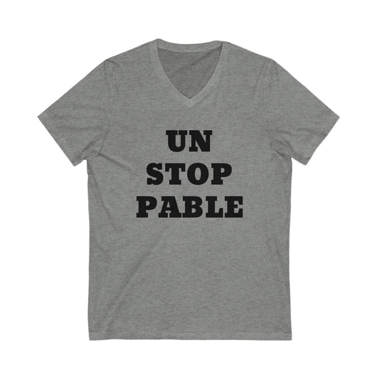 Unstoppable V-Neck-Unisex Jersey Short Sleeve Tee