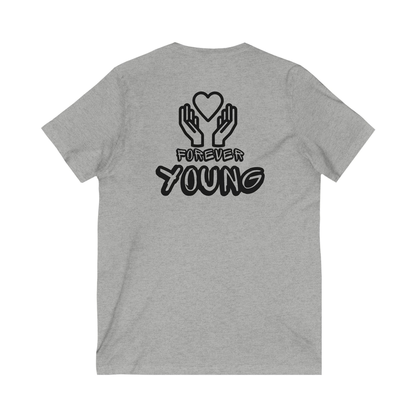 Forever Yound, V-neck- Unisex Jersey Short Sleeve V-Neck Tee