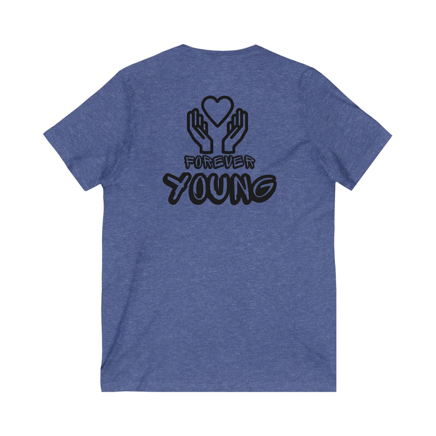 Forever Yound, V-neck- Unisex Jersey Short Sleeve V-Neck Tee