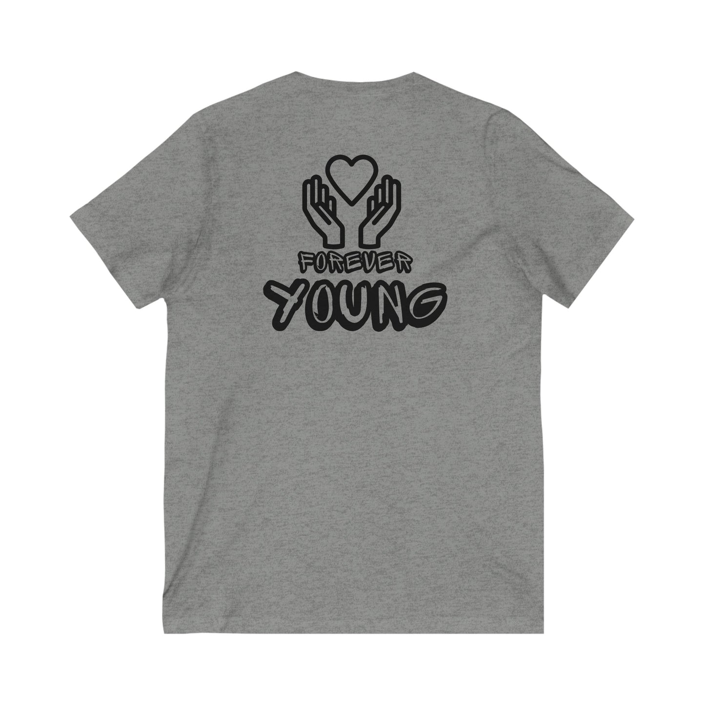 Forever Yound, V-neck- Unisex Jersey Short Sleeve V-Neck Tee