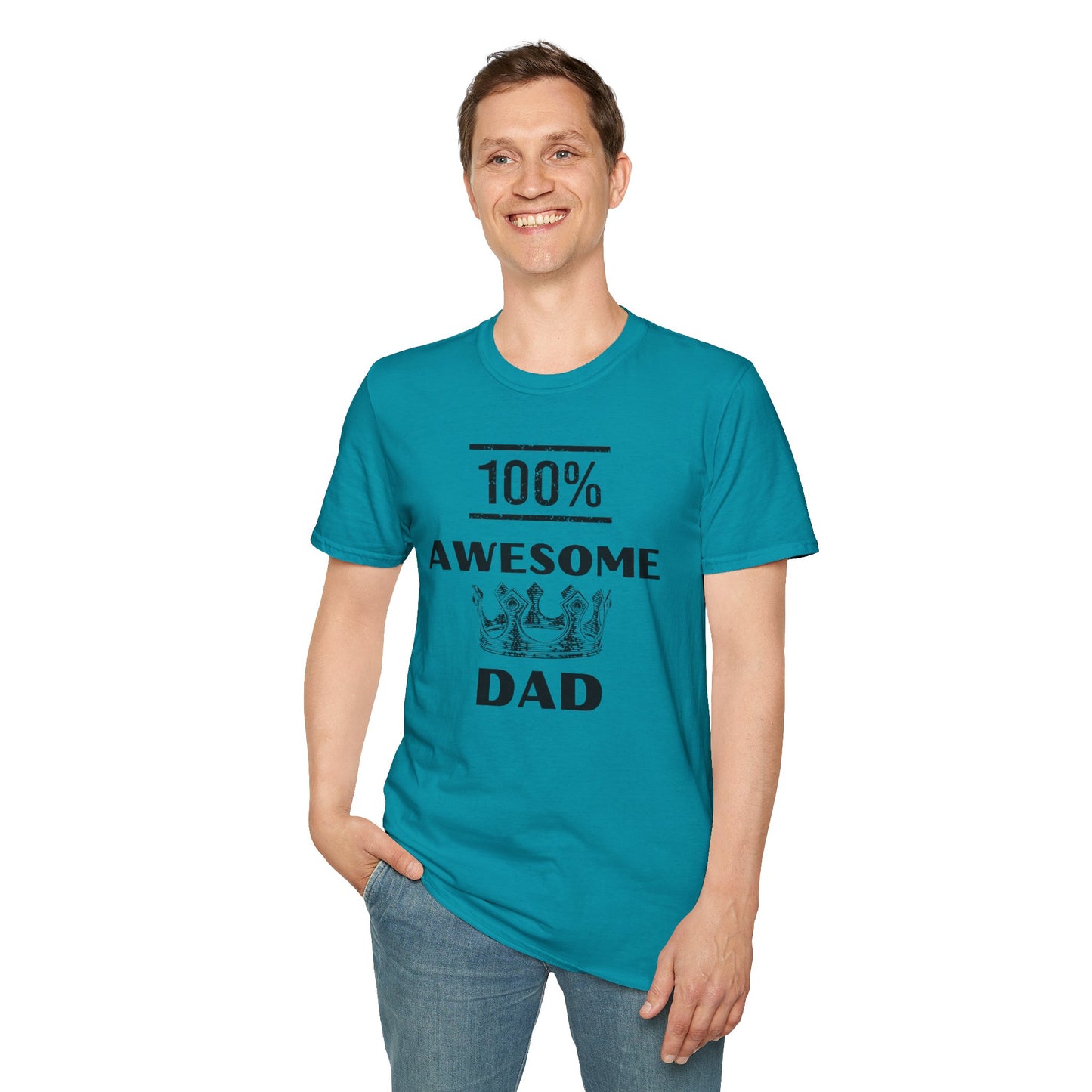 100% Awesome Dad- Unisex Softstyle T-Shirt