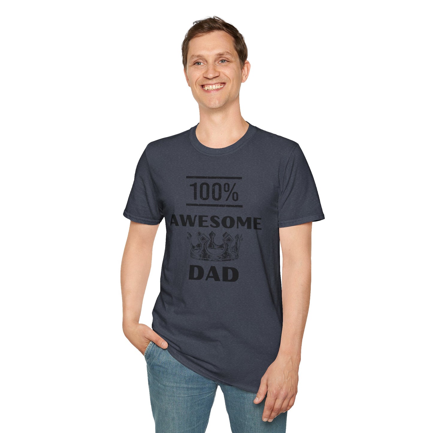 100% Awesome Dad- Unisex Softstyle T-Shirt