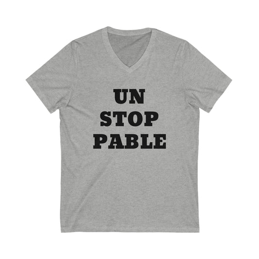 Unstoppable V-Neck-Unisex Jersey Short Sleeve Tee