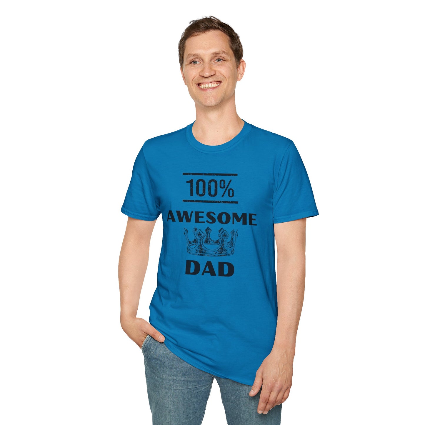 100% Awesome Dad- Unisex Softstyle T-Shirt