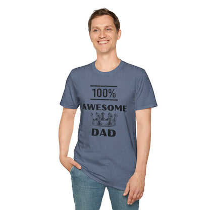 100% Awesome Dad- Unisex Softstyle T-Shirt