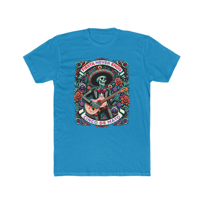 Fiesta Never Ends, Cinco de Mayo-Men's Cotton Crew Tee