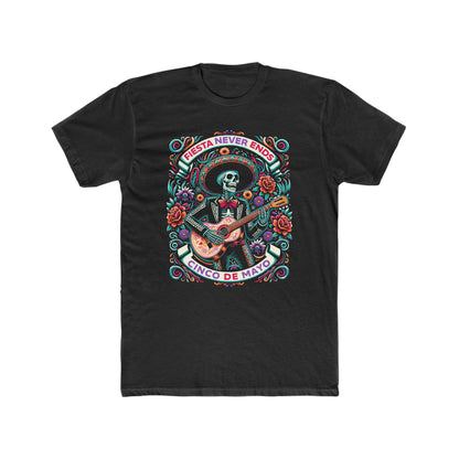 Fiesta Never Ends, Cinco de Mayo-Men's Cotton Crew Tee