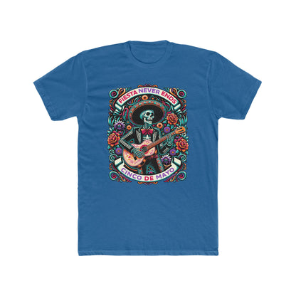 Fiesta Never Ends, Cinco de Mayo-Men's Cotton Crew Tee