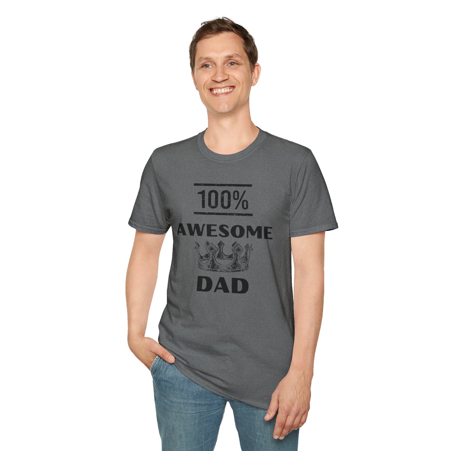 100% Awesome Dad- Unisex Softstyle T-Shirt