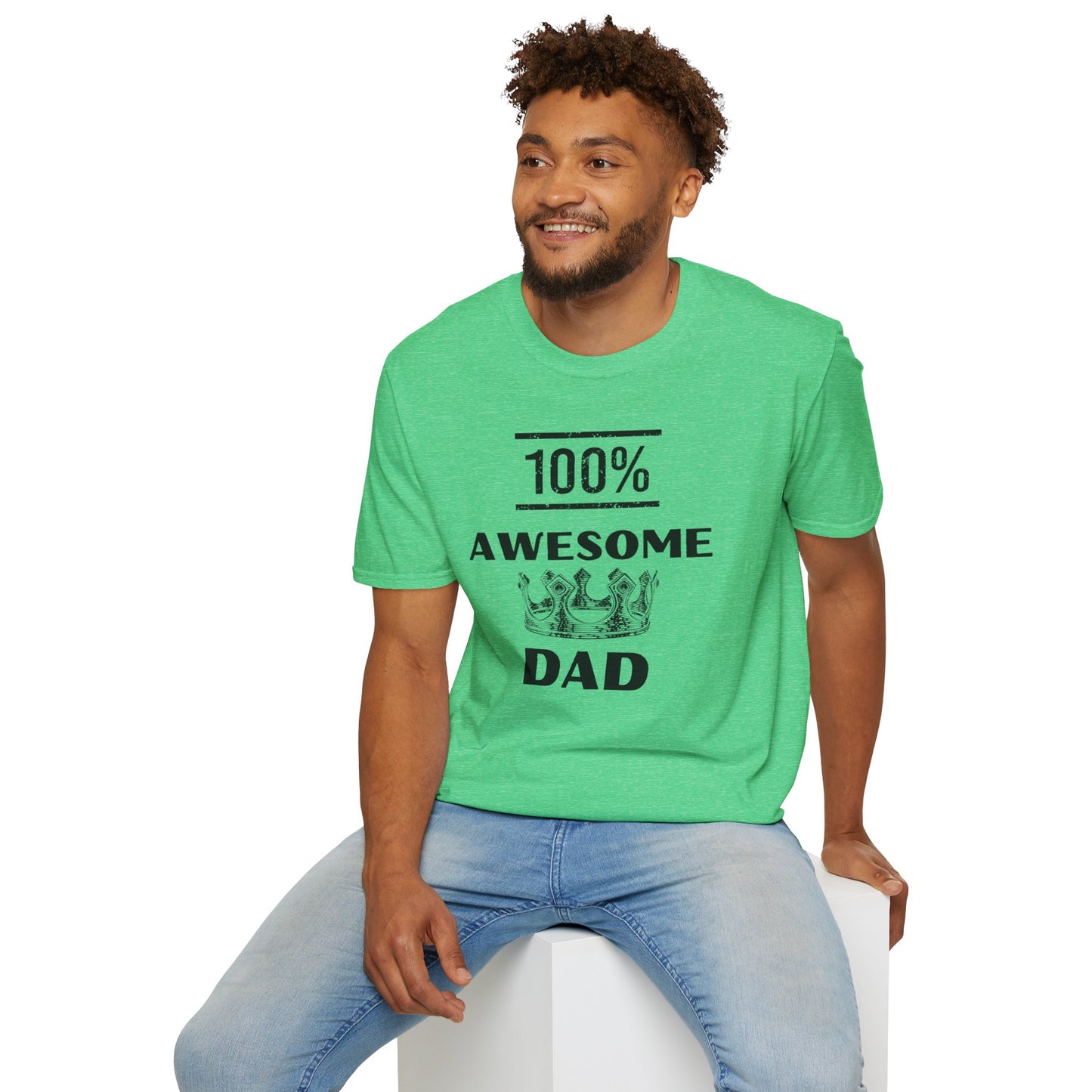 100% Awesome Dad- Unisex Softstyle T-Shirt