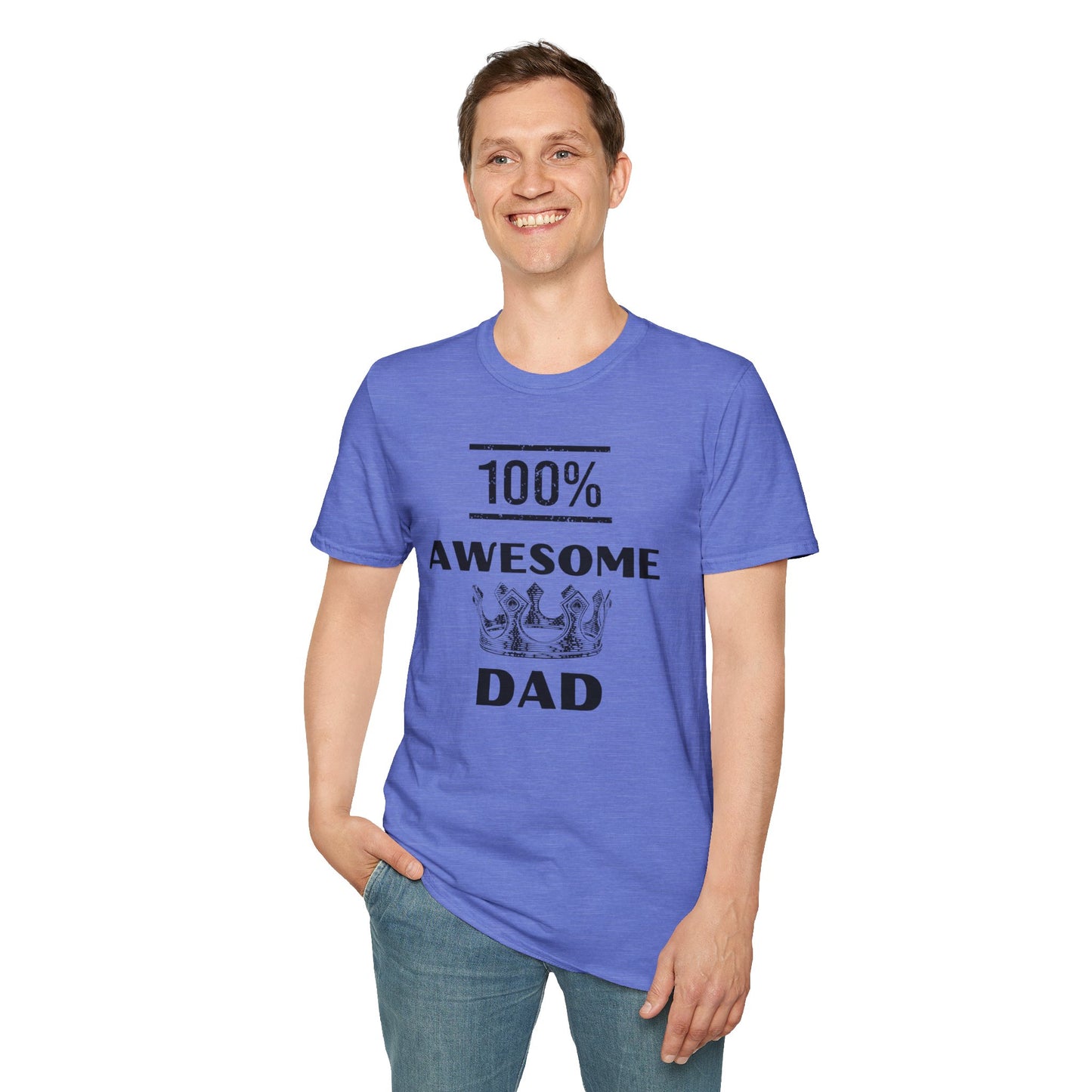 100% Awesome Dad- Unisex Softstyle T-Shirt