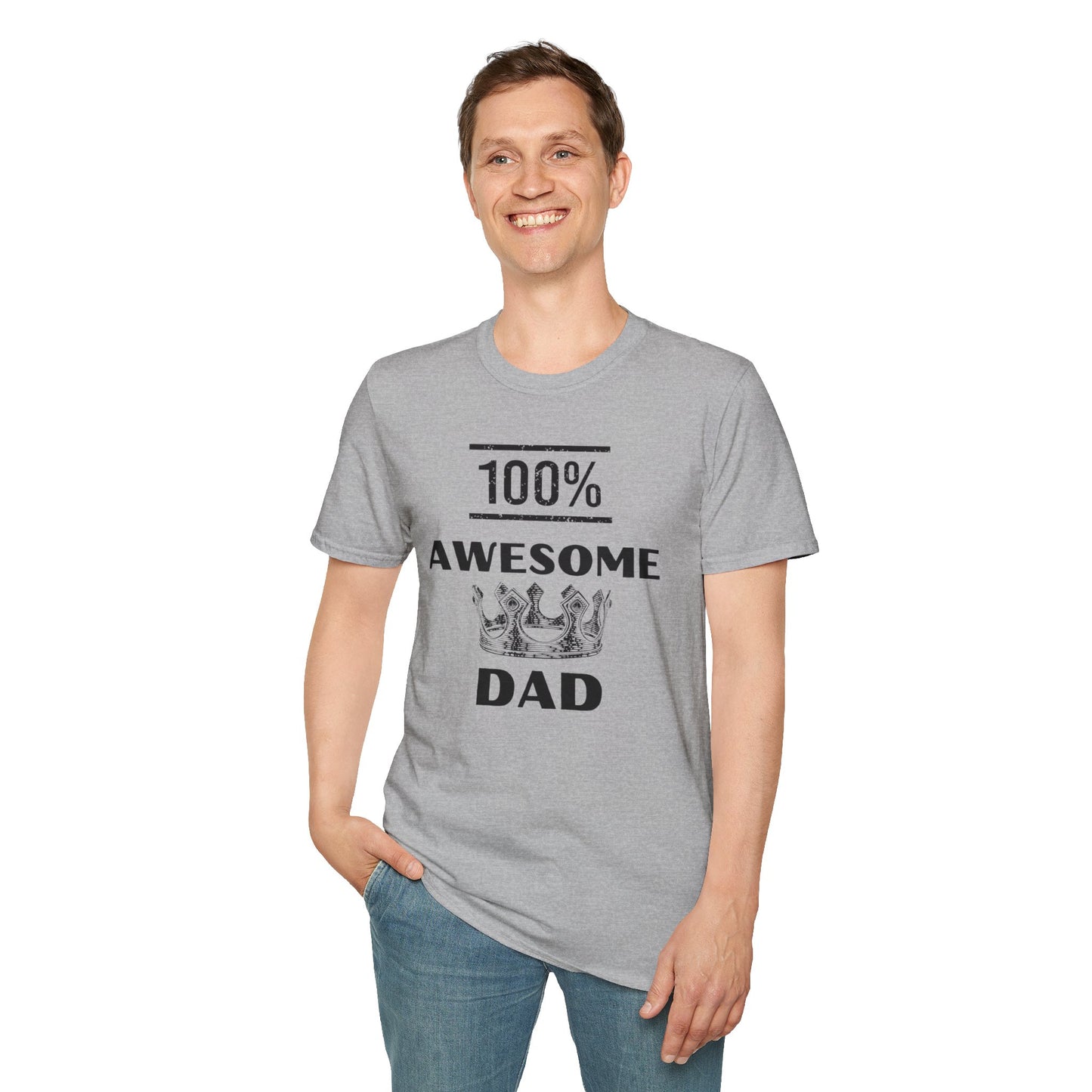 100% Awesome Dad- Unisex Softstyle T-Shirt