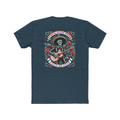 Fiesta Never Ends, Cinco de Mayo-Men's Cotton Crew Tee