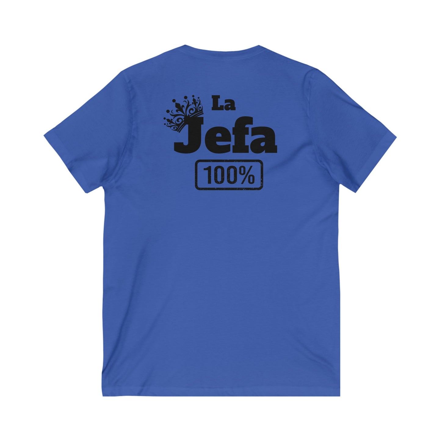 La Jefa- Unisex Jersey Short Sleeve V-Neck Tee