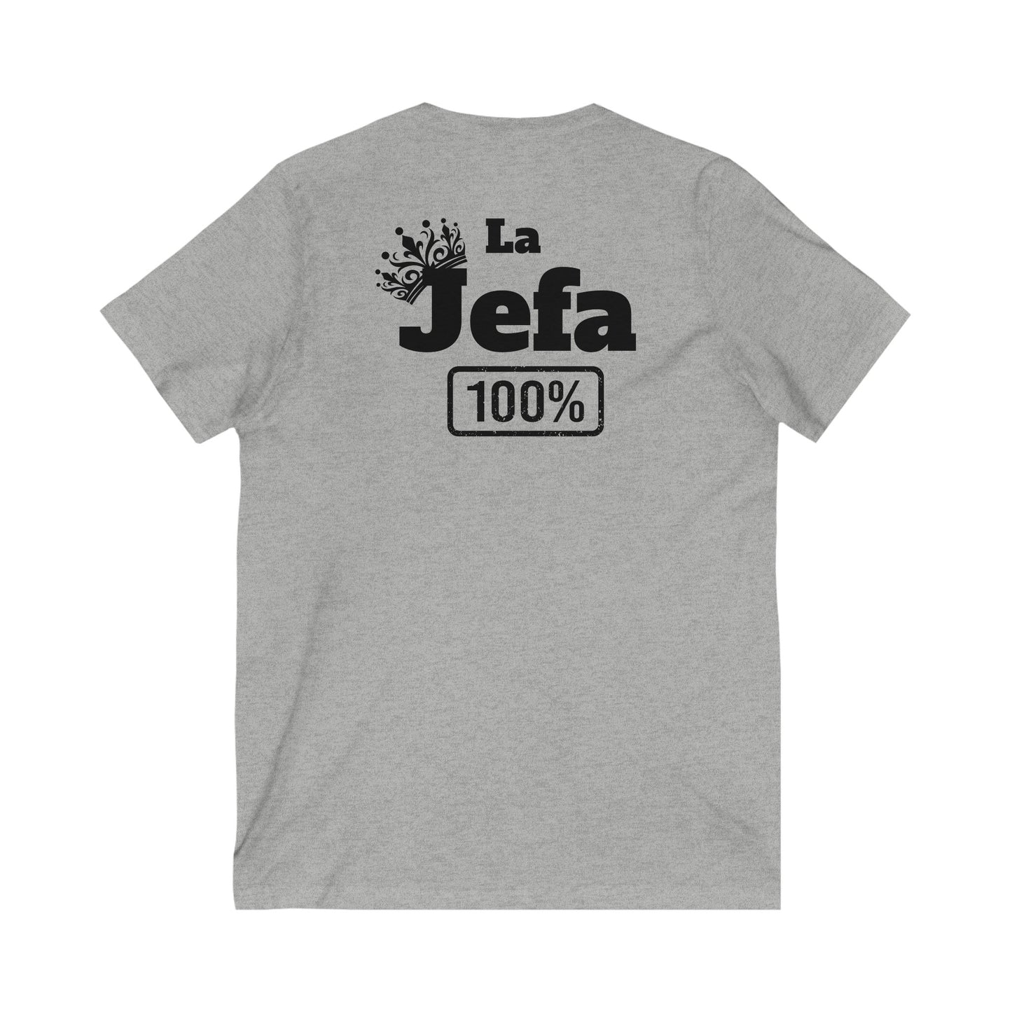 La Jefa- Unisex Jersey Short Sleeve V-Neck Tee