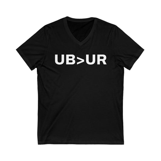 UB>UR-Unisex Jersey Short Sleeve V-Neck Tee