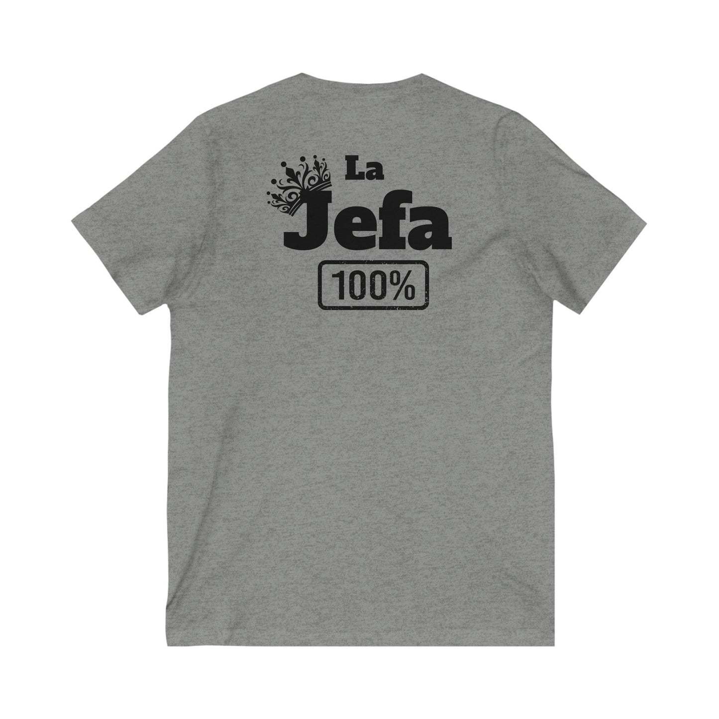 La Jefa- Unisex Jersey Short Sleeve V-Neck Tee