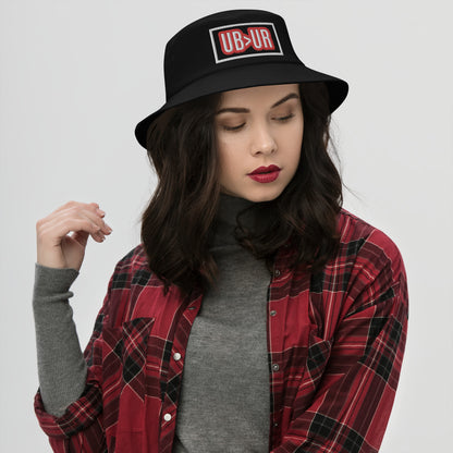 UB>UR-Bucket Hat with red n white lettering