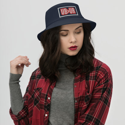 UB>UR-Bucket Hat with red n white lettering