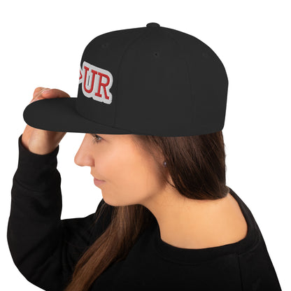 UBUR-Snapback Hat, white and red letters