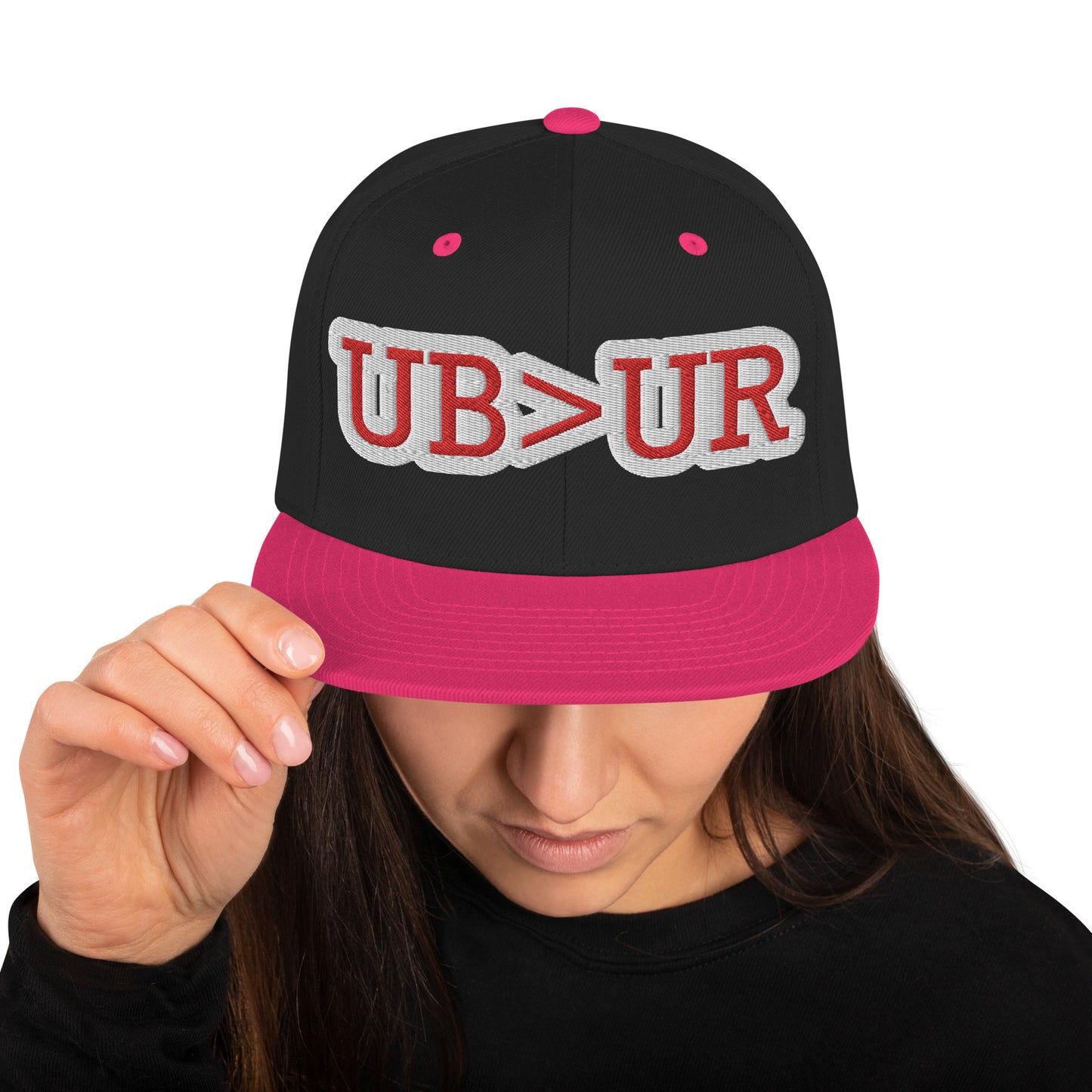 UBUR-Snapback Hat, white and red letters