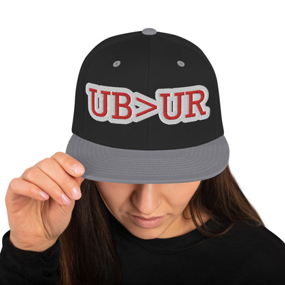 UBUR-Snapback Hat, white and red letters