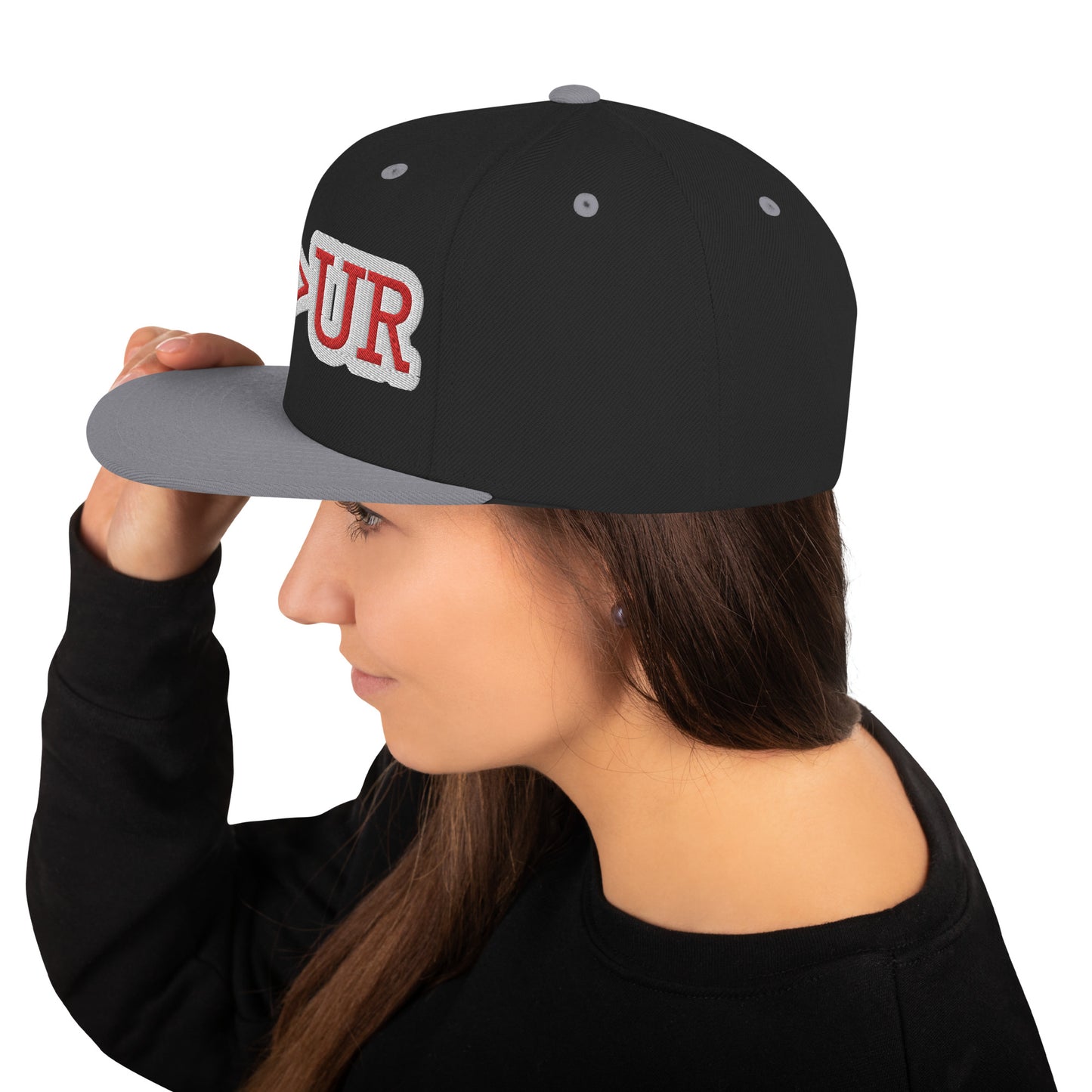 UBUR-Snapback Hat, white and red letters