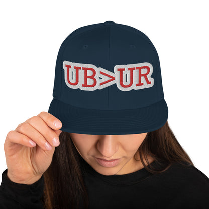 UBUR-Snapback Hat, white and red letters