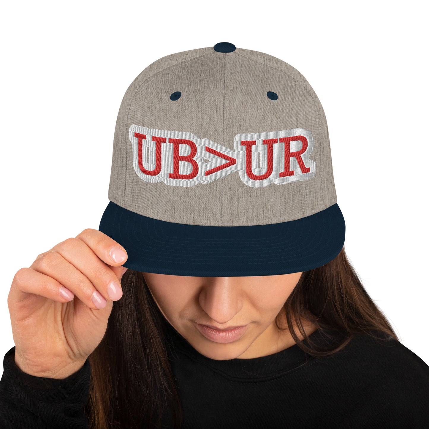 UBUR-Snapback Hat, white and red letters