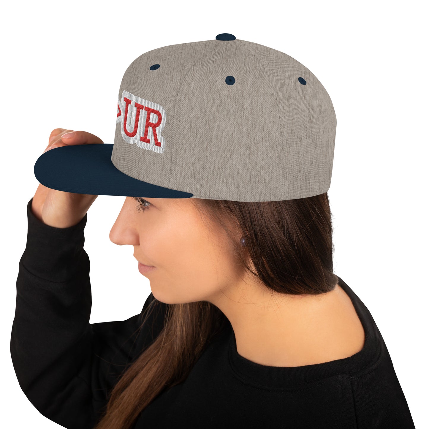 UBUR-Snapback Hat, white and red letters