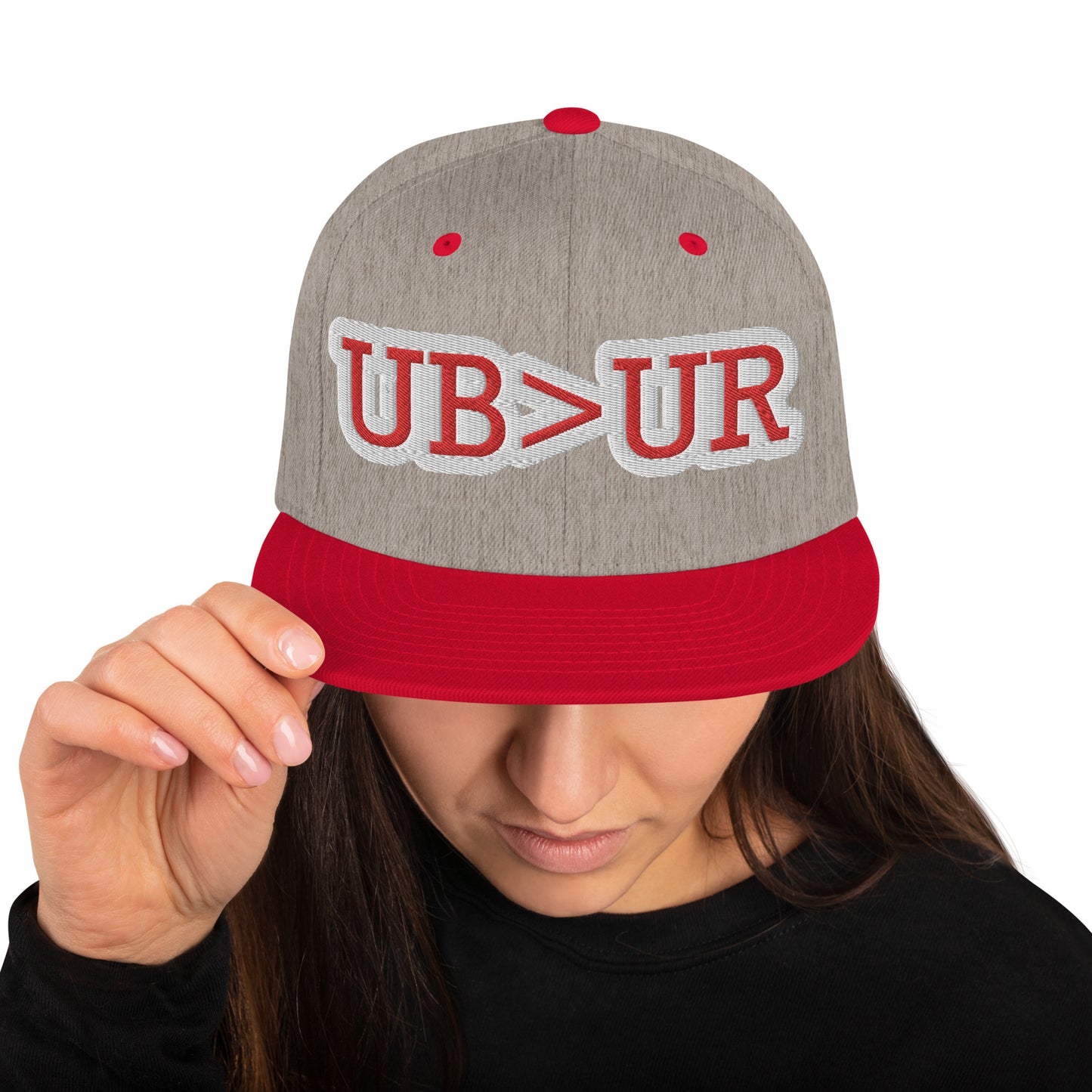 UBUR-Snapback Hat, white and red letters