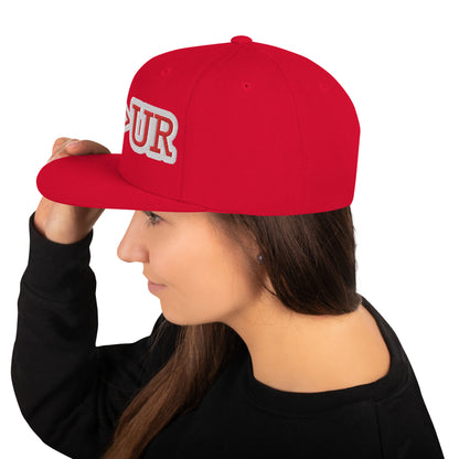 UBUR-Snapback Hat, white and red letters