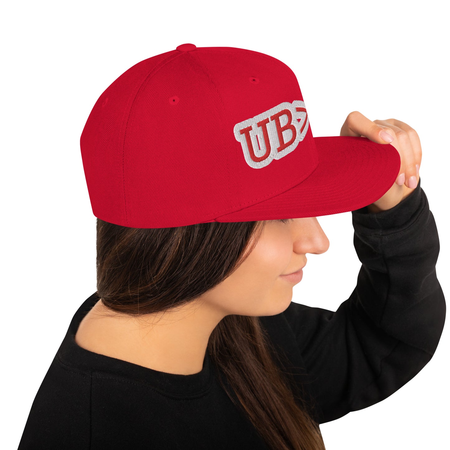 UBUR-Snapback Hat, white and red letters