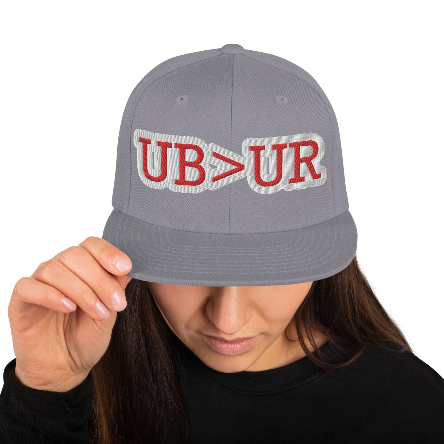 UBUR-Snapback Hat, white and red letters