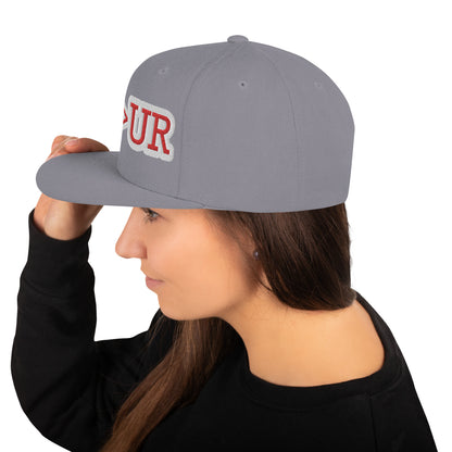 UBUR-Snapback Hat, white and red letters