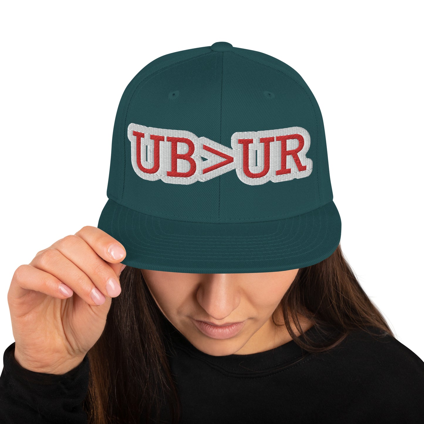 UBUR-Snapback Hat, white and red letters