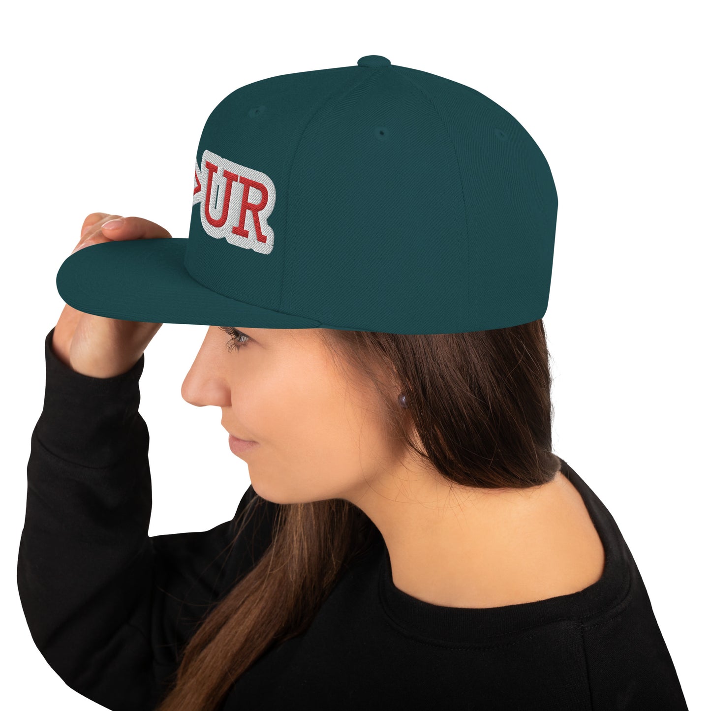 UBUR-Snapback Hat, white and red letters