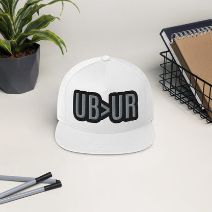 UB>UR-Flat Bill Cap with black n gray lettering