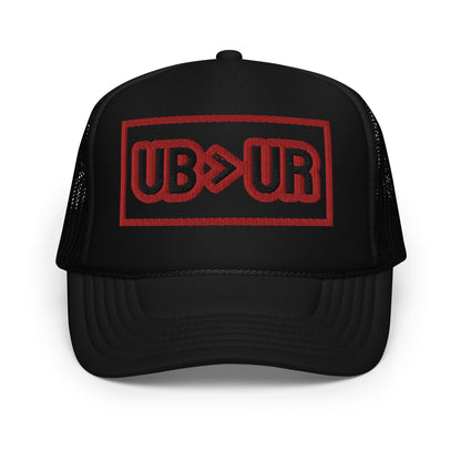 UB>UR-Foam trucker hat with Red/Black Letters