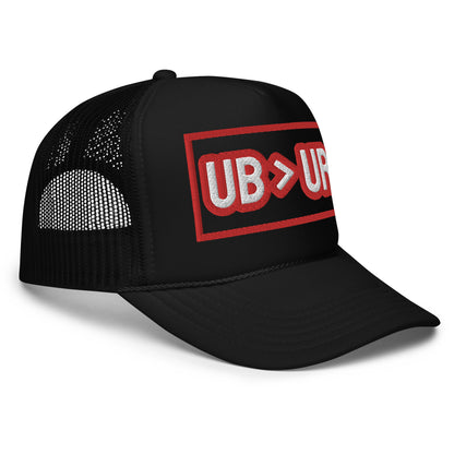 UB>UR-Foam trucker hat, white/red letters