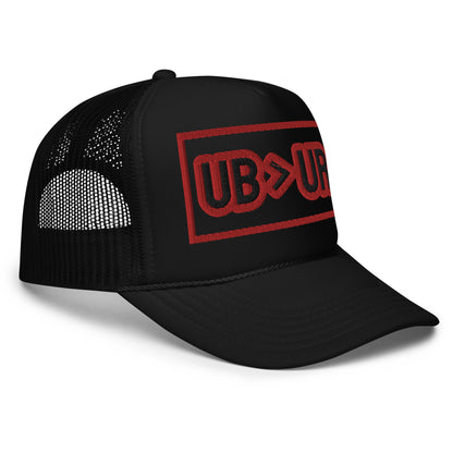 UB>UR-Foam trucker hat with Red/Black Letters