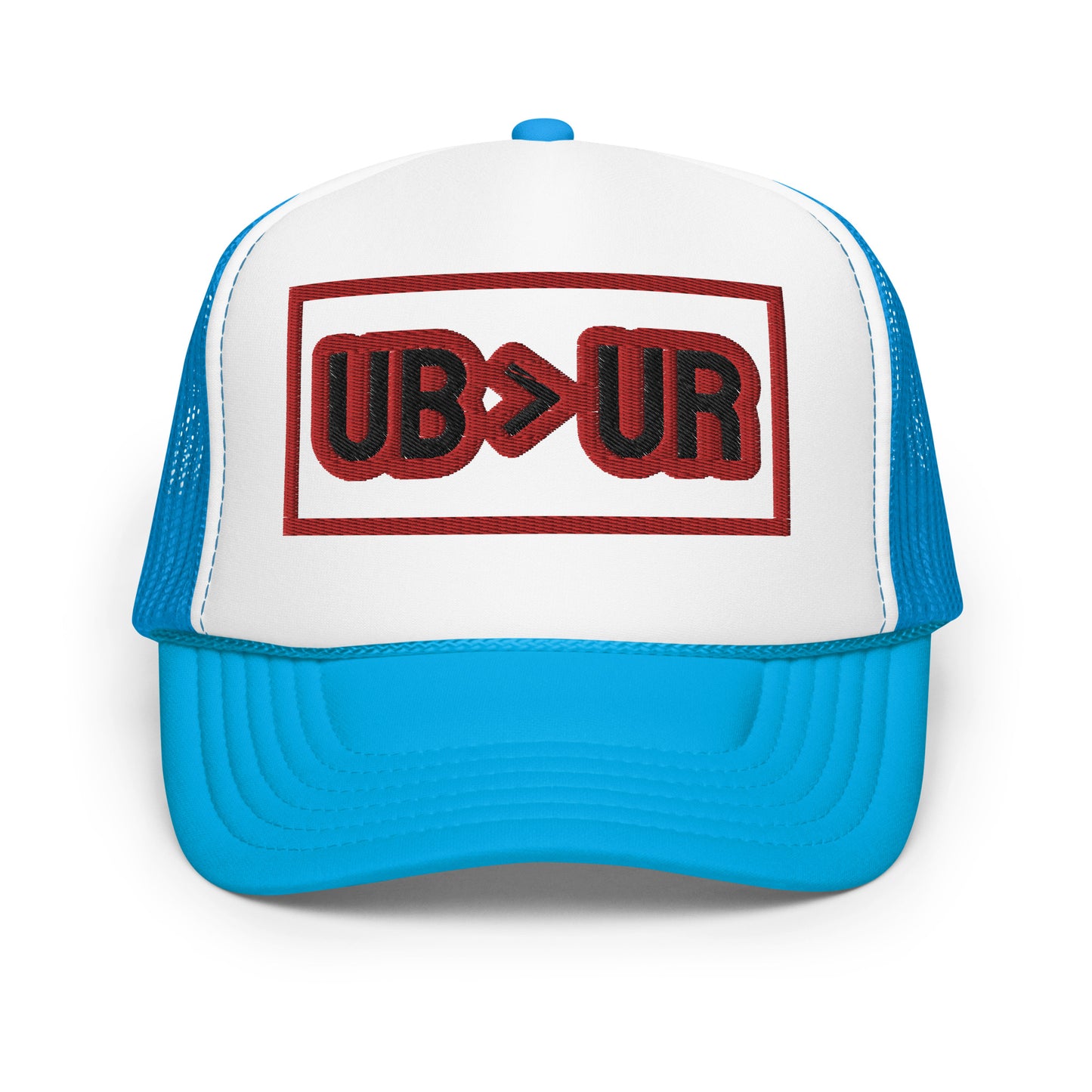 UB>UR-Foam trucker hat with Red/Black Letters