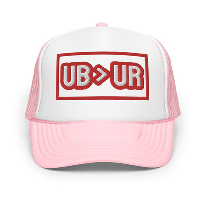 UB>UR-Foam trucker hat, white/red letters