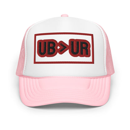 UB>UR-Foam trucker hat with Red/Black Letters