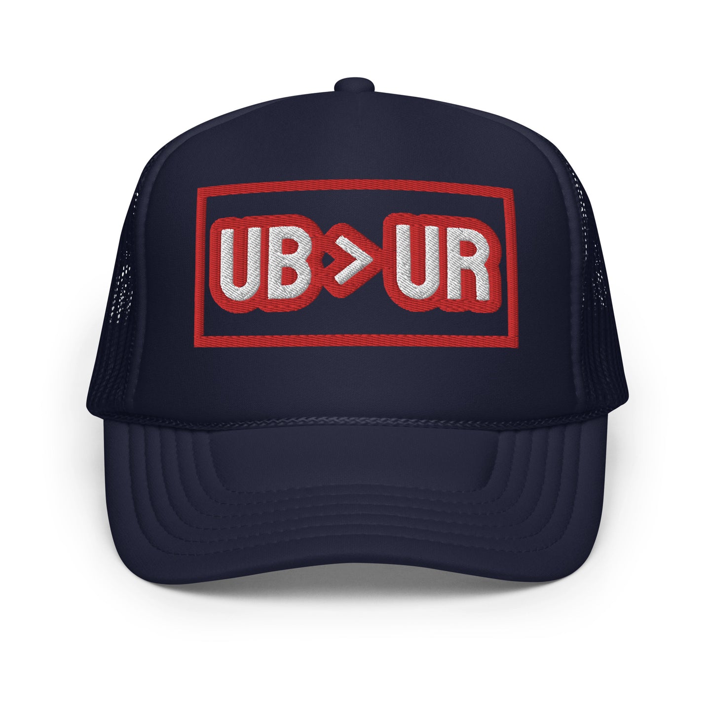 UB>UR-Foam trucker hat, white/red letters