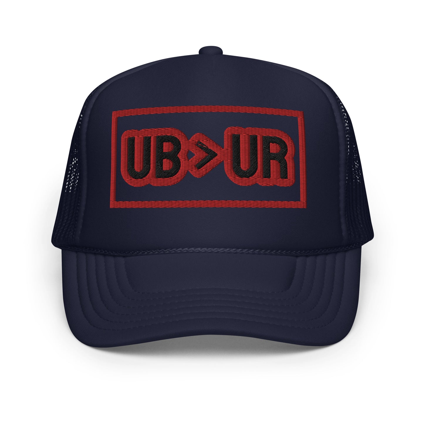 UB>UR-Foam trucker hat with Red/Black Letters