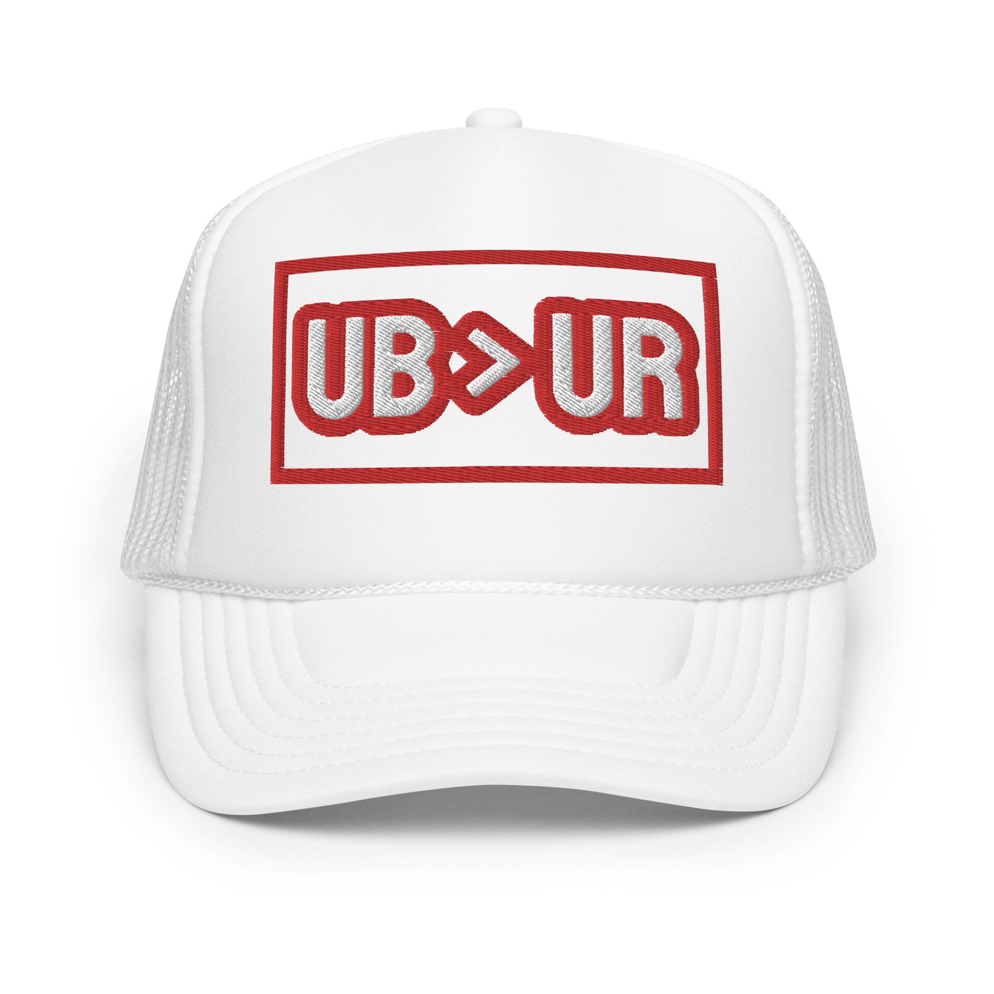 UB>UR-Foam trucker hat, white/red letters