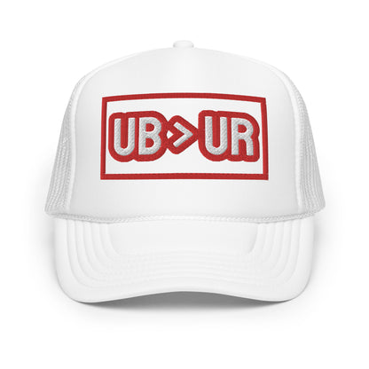 UB>UR-Foam trucker hat, white/red letters