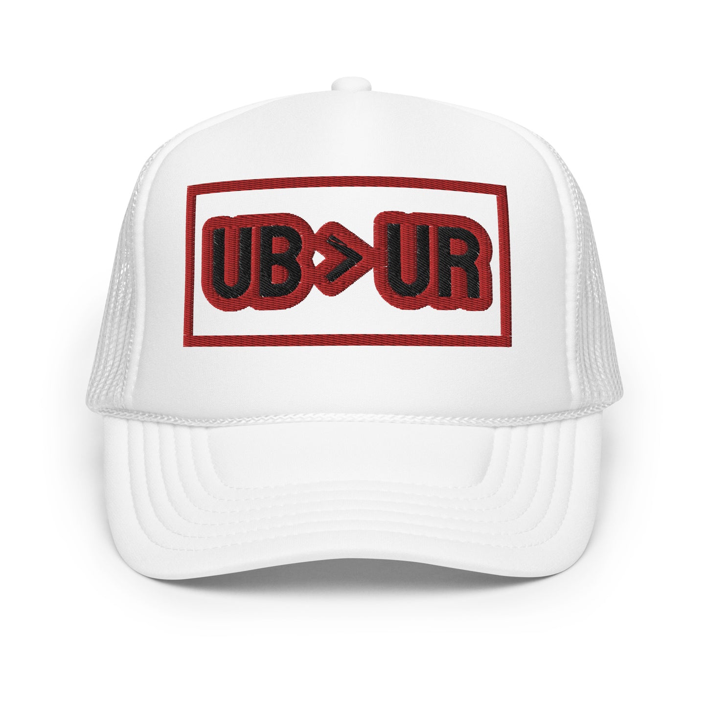 UB>UR-Foam trucker hat with Red/Black Letters