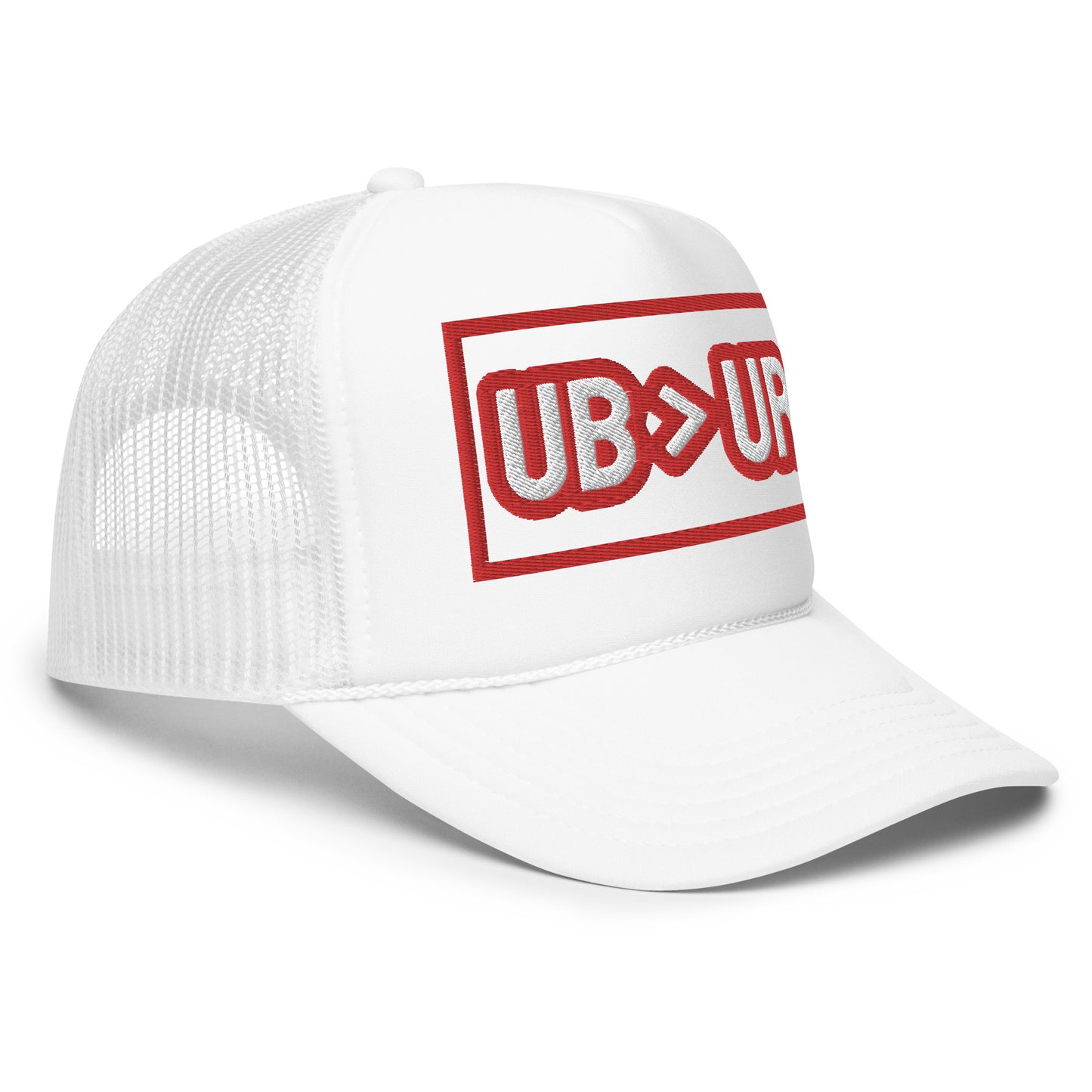 UB>UR-Foam trucker hat, white/red letters